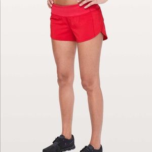 Red Lululemon shorts